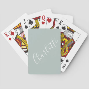 Minimalistische script gepersonaliseerde naam stof pokerkaarten