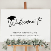 Minimalistische Script Graduation Party Welkom Pos Poster