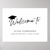 Minimalistische Script Graduation Party Welkom Pos Poster (Voorkant)