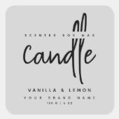 Minimalistische script grijze productlabel sticker (Voorkant)