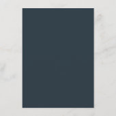 Minimalistische Script Gunmetal Blue bruiloft rece Menu (Achterkant)