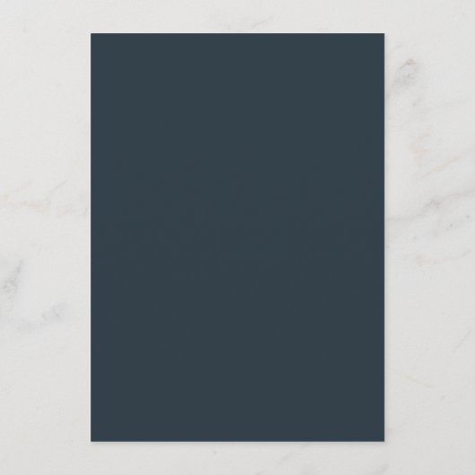 Minimalistische Script Gunmetal Blue bruiloft rece Menu (Achterkant)
