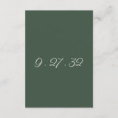 Minimalistische Script Highland Mosgroene Details Informatiekaartje (Achterkant)