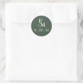 Minimalistische script Hoogland mosgroene initiale Ronde Sticker (Tas)