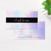 Minimalistische Script Iriserende Cadeaucertificaa Visitekaartje (Bureau)