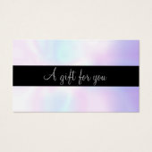 Minimalistische Script Iriserende Cadeaucertificaa Visitekaartje (Voorkant)