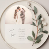 Minimalistische script kalligrafie foto Boho bruil Acryl Uitnodigingen