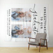 Minimalistische script kalligrafie twee foto afstu wandkleed (In Situ (horizontaal))