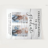 Minimalistische script kalligrafie twee foto afstu wandkleed (Voorkant (horizontaal))