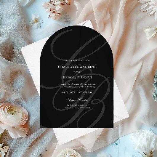 Minimalistische script letter monogram | Elegante Acryl Uitnodigingen