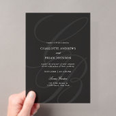 Minimalistische script letter monogram | Elegante Acryl Uitnodigingen (Insitu (Draagbaar))