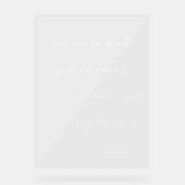 Minimalistische script lettering trouw welkom acryl bord (Voorkant)