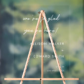 Minimalistische script lettering trouw welkom acryl bord (Neutraal)