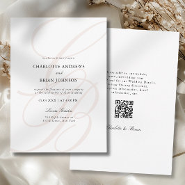 Minimalistische script lettertype monogram QR-code Kaart