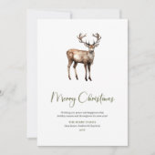 Minimalistische script lettertype vakantie kerstgr feestdagenkaart (Voorkant)