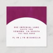 Minimalistische Script Make-up Artist Arch Raspber Vierkante Visitekaartje (Achterkant)