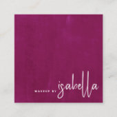 Minimalistische Script Make-up Artist Dark Raspber Vierkante Visitekaartje (Voorkant)