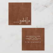 Minimalistische Script Make-up Artist Modern Burnt Vierkante Visitekaartje (Voorkant / Achterkant)