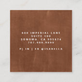 Minimalistische Script Make-up Artist Modern Burnt Vierkante Visitekaartje (Achterkant)