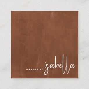 Minimalistische Script Make-up Artist Modern Burnt Vierkante Visitekaartje