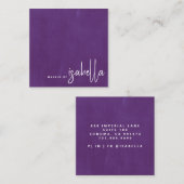Minimalistische Script Make-up Artist Modern Viole Vierkante Visitekaartje (Voorkant / Achterkant)