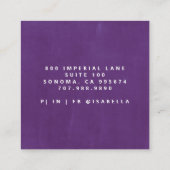 Minimalistische Script Make-up Artist Modern Viole Vierkante Visitekaartje (Achterkant)