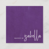 Minimalistische Script Make-up Artist Modern Viole Vierkante Visitekaartje (Voorkant)