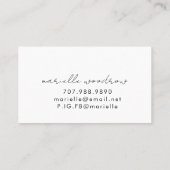 Minimalistische script monogram roze visitekaartje (Achterkant)