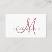 Minimalistische script monogram terracotta visitek visitekaartje (Voorkant)