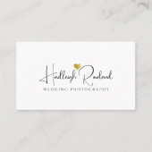 Minimalistische script naam Hart Trouwfotograaf Visitekaartje (Voorkant)