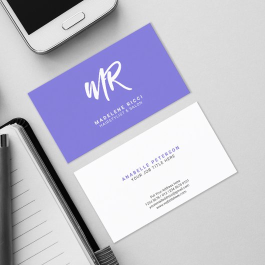 Minimalistische script naam initiaal | Speciale pa Visitekaartje
