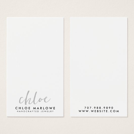 Minimalistische Script naam sieraden ontwerper Visitekaartje (Voorkant /achterkant)