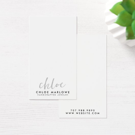 Minimalistische Script naam sieraden ontwerper Visitekaartje (Bureau)