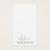 Minimalistische Script naam sieraden ontwerper Visitekaartje (Voorkant)