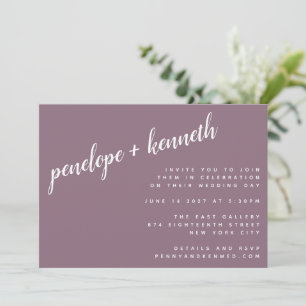 Minimalistische Script Names Modern Wedding   Plum Kaart