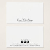 Minimalistische script oorbellen displaykaart visitekaartje (Voorkant /achterkant)