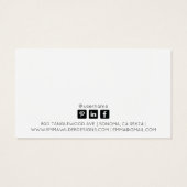 Minimalistische script oorbellen displaykaart visitekaartje (Achterkant)