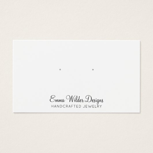 Minimalistische script oorbellen displaykaart visitekaartje (Voorkant)