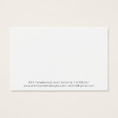Minimalistische script oorbellen displaykaart visitekaartje (Achterkant)