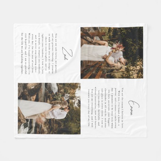 Minimalistische script Passen getrouwd Foto bruilo Fleece Deken (Voorkant (Horizontaal))
