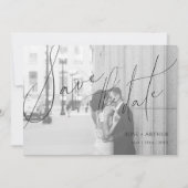 Minimalistische Script Platte 'Save the date' kaar Kaart (Voorkant)