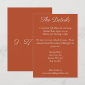 Minimalistische Script Pumpkin Spice Details Card Informatiekaartje (Voorkant / Achterkant)