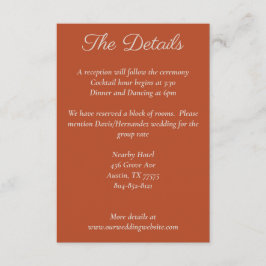 Minimalistische Script Pumpkin Spice Details Card Informatiekaartje