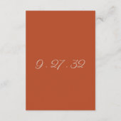 Minimalistische Script Pumpkin Spice Details Card Informatiekaartje (Achterkant)