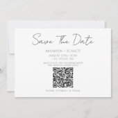 Minimalistische script QR-code save the date  Kaart (Voorkant)