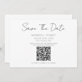 Minimalistische script QR-code save the date  Kaart (Voorkant / Achterkant)