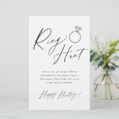 Minimalistische script ringjacht bruiloftsspel (Staand voorkant)