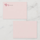 Minimalistische Script Roze Roze Moderne Chic Aang Notitiekaartje (Voorkant / Achterkant)