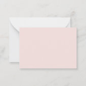 Minimalistische Script Roze Roze Moderne Chic Aang Notitiekaartje (Achterkant)