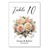 Minimalistische Script Rozen Wedding Zitplaatsen P Kaart (Achterkant)